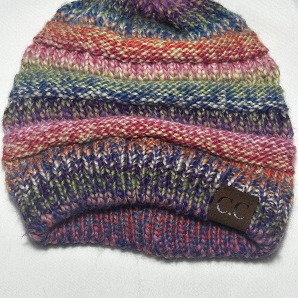 T312. C.C beanies- Multicoloured knitted hat